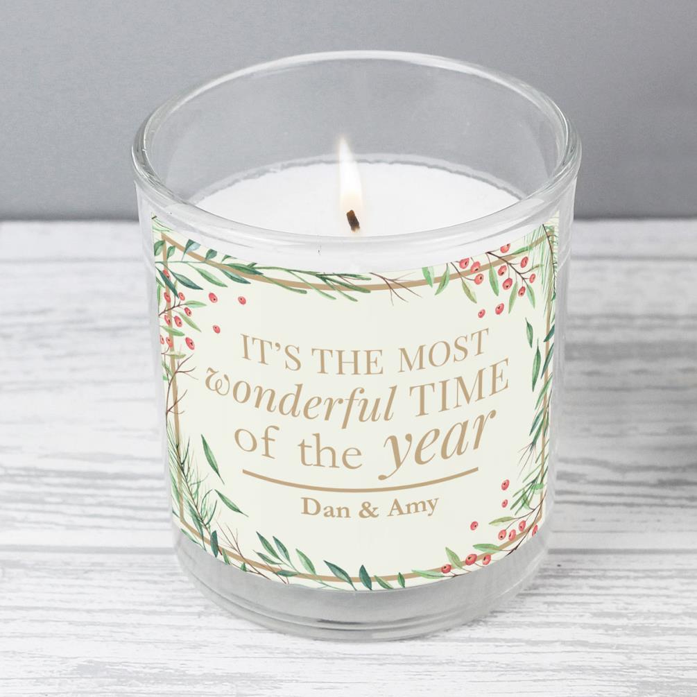 Personalised Wonderful Christmas Scented Jar Candle Extra Image 1